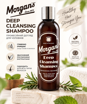 Шампунь для глибокого очищення волосся Morgan&rsquo;s Deep Cleansing Shampoo, 250 мл (М150) М150 фото