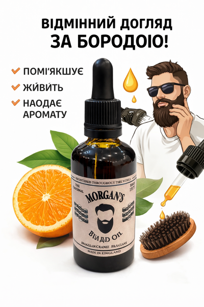 Олія для бороди Morgan&rsquo;s Beard Oil з ароматом м&rsquo;яти та мандарина 50 мл (М039) М039 фото
