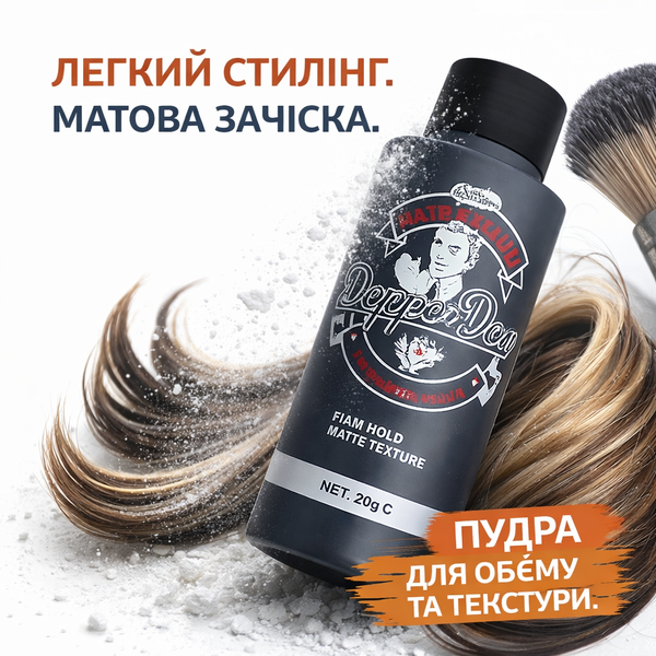 Пудра для волосся ультраматова текстуруюча Ultra Matte Texture Powder Dapper Dan 20 г DDP20 фото