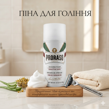 Піна для гоління Proraso для чутливої шкіри 300 мл (400446) 400446 фото