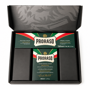 Набір подарунковий для гоління Proraso Duo Pack в картонній коробці Освіжаюча та тонізуюча свіжість з евкаліптовою олією та ментолом (400475) 400475 фото