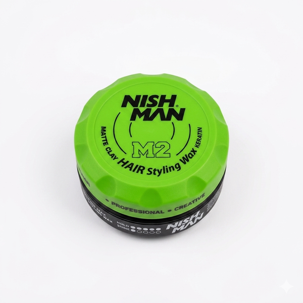 Матова глина для укладання волосся Nishman Matte Hair Styling Clay Wax Keratin M2, 100 мл. (NMN-100-M2) NMN-100-M2 фото