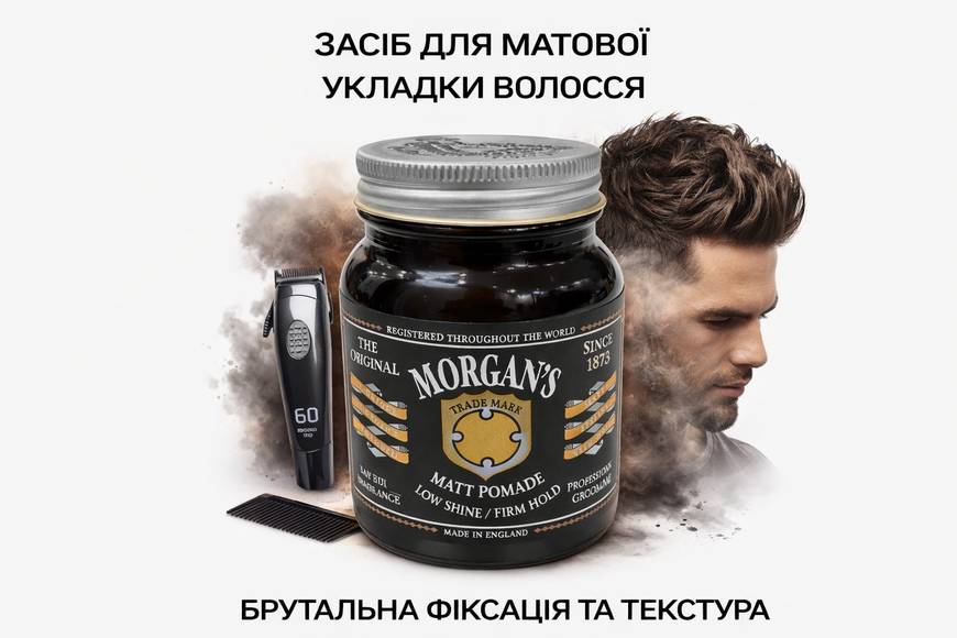 Помада для стилізації волосся Morganʼs Matt Pomade Low Shine/Firm Hold Bay Rum 100 г (М149) М149 фото